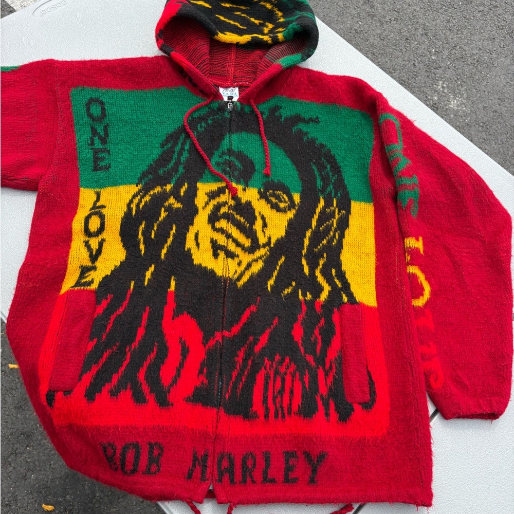 Bob Marley 'One Love' Rasta Zip Hoodie - Red Green Yellow